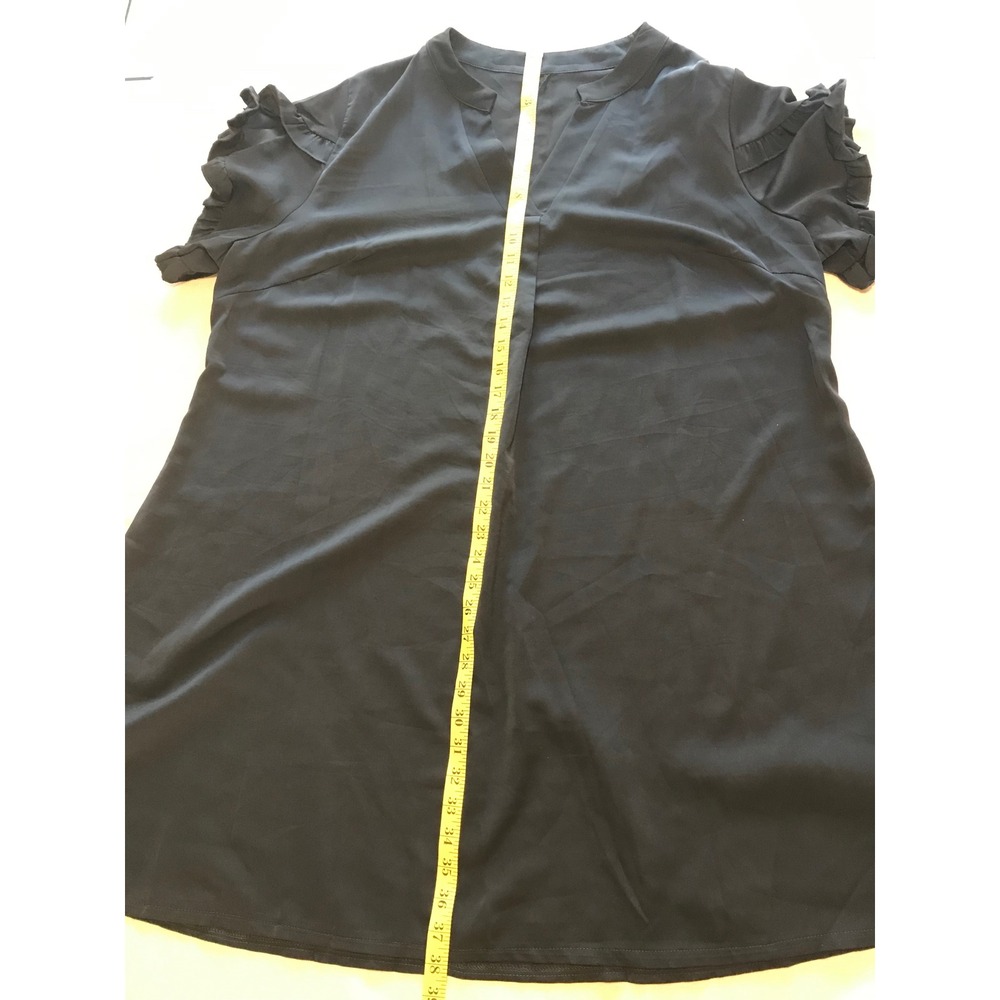 SHEIN Curve Black Dress 3XL Ruffle Sleeve Plus Size Flowy Shift Mini Dress - Picture 5 of 8